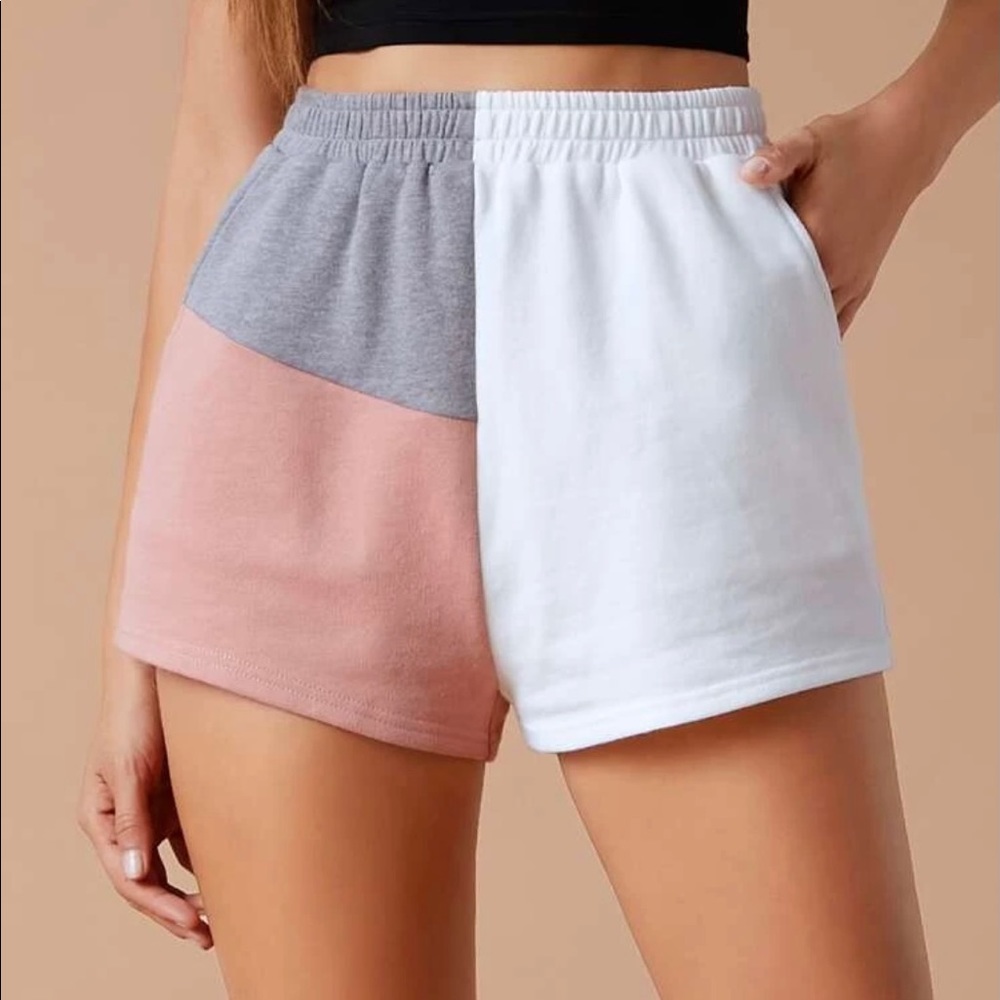 Shein cut and sew track shorts NWOT